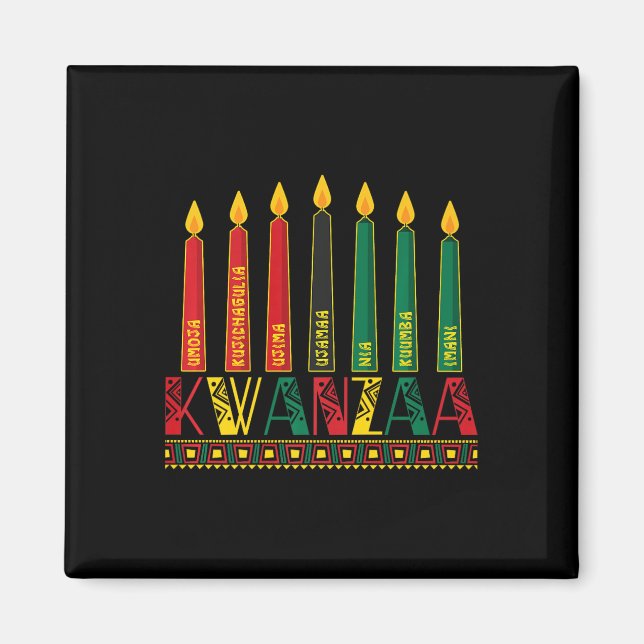 Funny Happy Kwanzaa Kinara Principles Candles Pan  Magnet (Front)