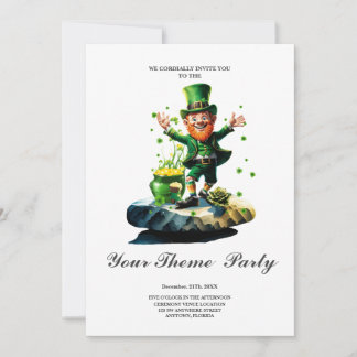 Funny happy  leprechaun invitation