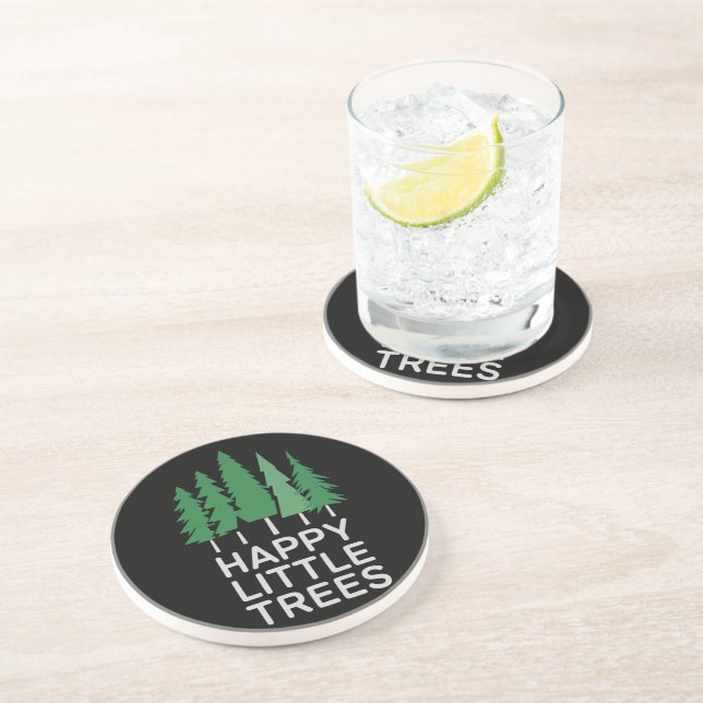 Funny Happy Little Trees Gifts Camping  Coaster (Side)