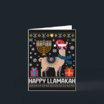 Funny Happy Llamakah Llama With Menorah Card<br><div class="desc">Funny Happy Llamakah Llama With Menorah</div>