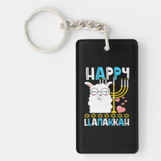 Funny Happy Llamakkah Hanukkah Chanukah Jewish Keychain