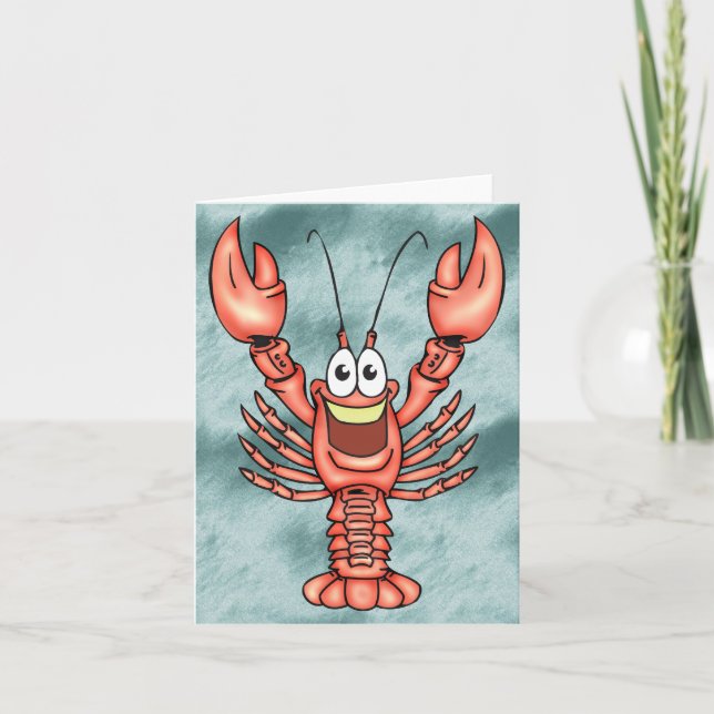 Funny Happy Lobster Card (Front)