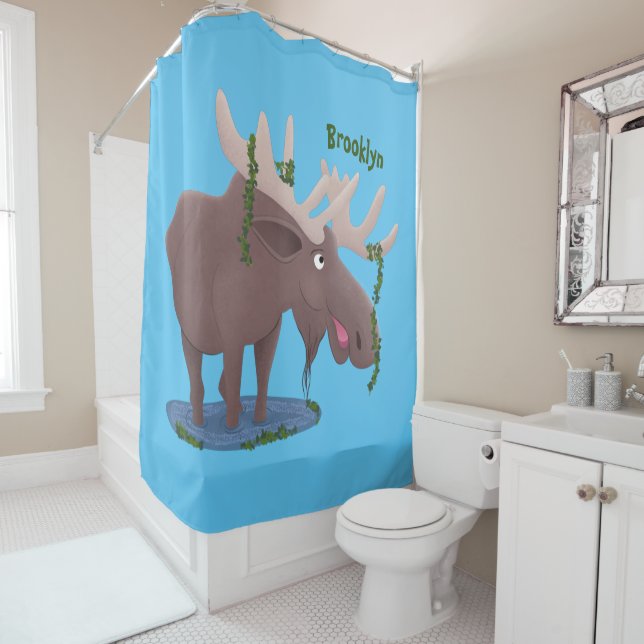 Funny happy moose cartoon illustration (In Situ)