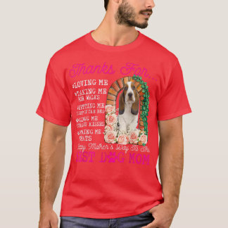 Funny Happy Mother's Day Best Dog Mom Cute Basset  T-Shirt