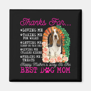 Funny happy mother's day dog mom cute basset hound magnet