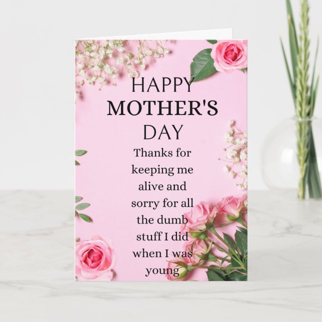 Funny Happy Mother's Day, merci de m'avoir gardée (Devant)