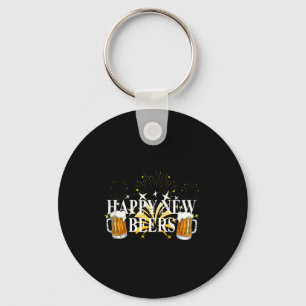 Funny Happy New Beers Drinking 2021 Nye Party Happ Keychain