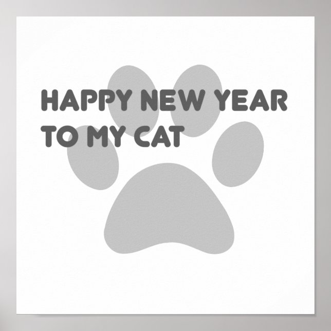 funny happy new year 2022 cat sayings quote poster (Front)