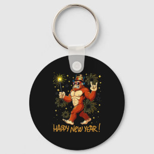 Funny Happy New Year 2026 Bigfoot Lovers New Years Keychain