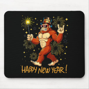 Funny Happy New Year 2026 Bigfoot Lovers New Years Mouse Pad