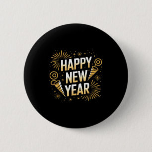 Funny Happy New Year Couple Matching  2 Inch Round Button