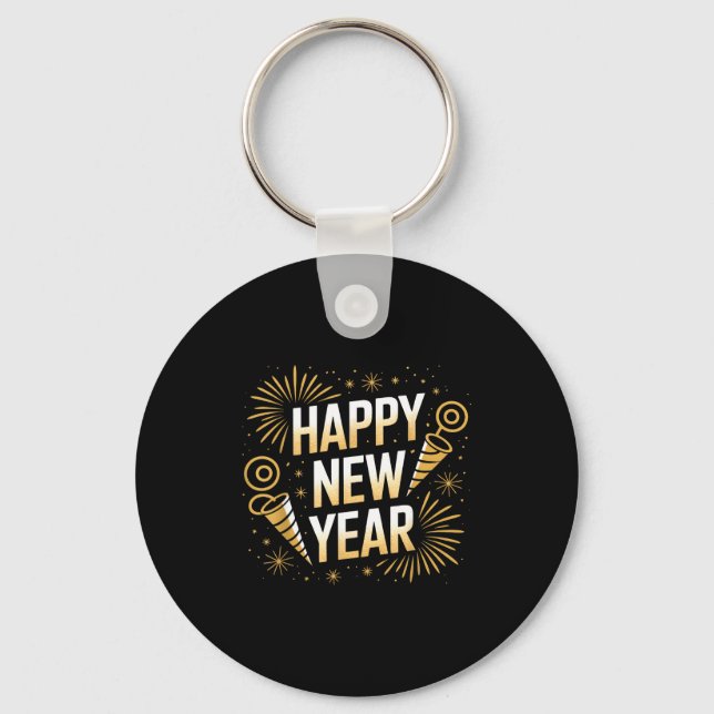 Funny Happy New Year Couple Matching  Keychain (Front)