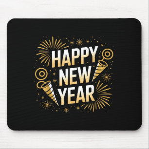 Funny Happy New Year Couple Matching Mouse Pad