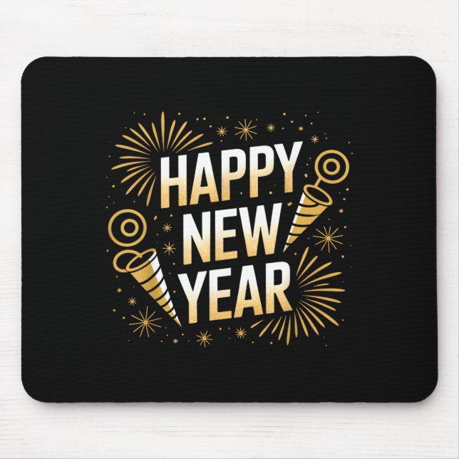 Funny Happy New Year Couple Matching  Mouse Pad (Front)