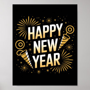 Funny Happy New Year Couple Matching Poster