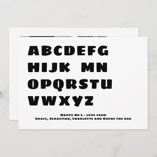 Funny Happy No L (Noel) Photo Personalized Card (Front/Back)