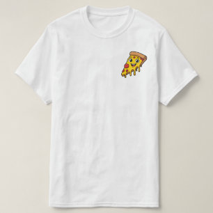 Funny Happy Pizza Slice with Stretchy Cheese Cute T-Shirt