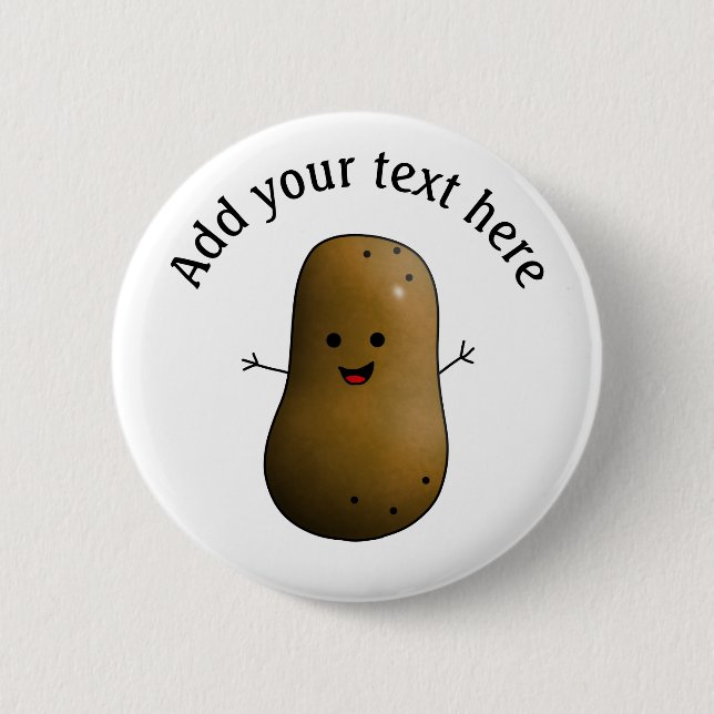 Funny Happy Potato Personalized 2 Inch Round Button (Front)