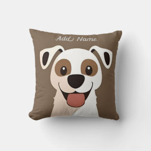 Funny Happy Puppy Face for Kids Room Throw Pillow