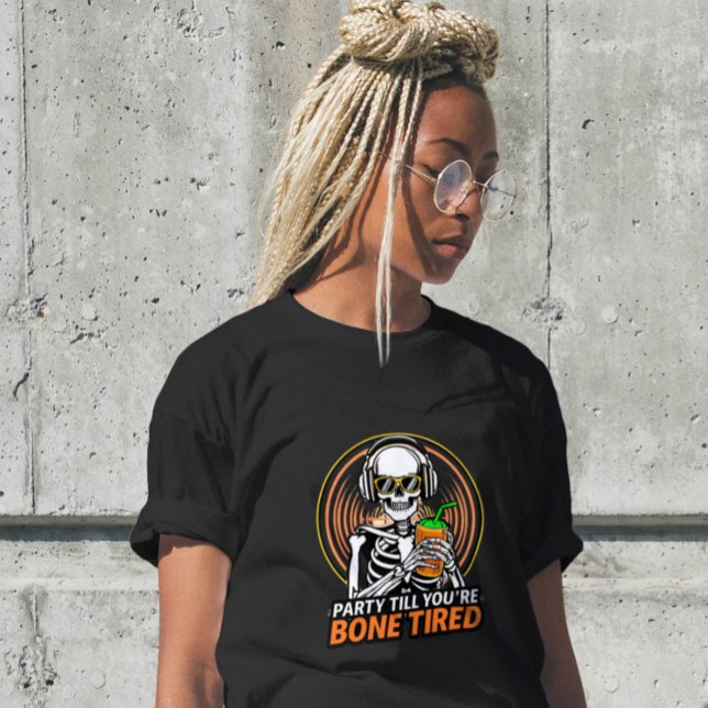 Funny Happy Skeleton Party Dinosaur Shirt (Creator Uploaded)