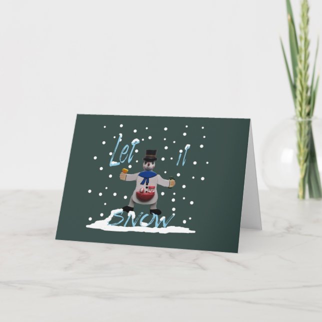 funny happy smiling snowman holiday card (Front)