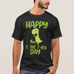 Funny Happy St Pat Trex Day St Patrick's Day Boys T-Shirt