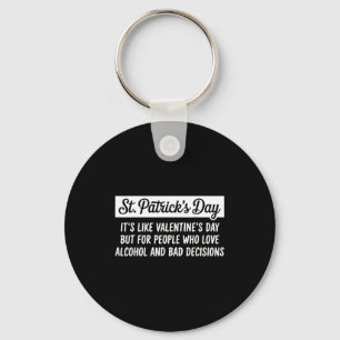 Funny Happy St Patricks Day Irish Shamrock Lucky M Keychain