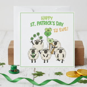 Funny Happy St Patrick's Day to Ewe Irish Sheep Holiday Card