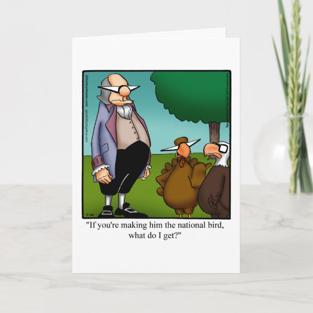 Funny Happy Thanksgiving Humor Greeting Card (Front)