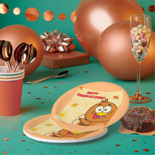Funny Happy Thanksgiving Paper Plate