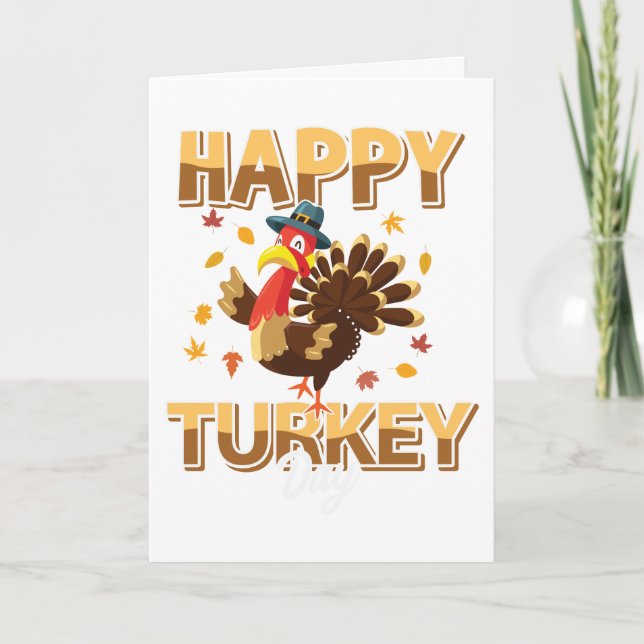 Funny Happy Turkey Thanksgiving Card (Front)