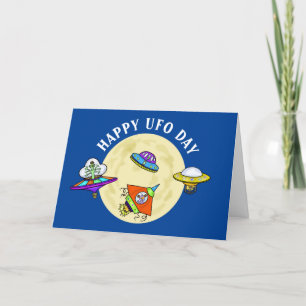 Funny Happy UFO Day Greeting Card