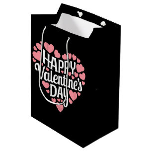 Funny Happy Valentines Day Heart Love Valentine  Medium Gift Bag