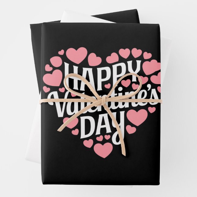 Funny Happy Valentines Day Heart Love Valentine  Wrapping Paper Sheet (In situ)