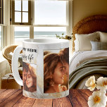 Funny Happy Wife Gold Artistic Wedding Mug<br><div class="desc">Mug featuring your custom photos on a gold abstract glitter design. You can add your own funny or other texts as well. A lovely gift for a wife,  whether just married or married for many years!</div>