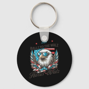 Funny Harris Walz 2024 Ballz To The Walz Election  Keychain