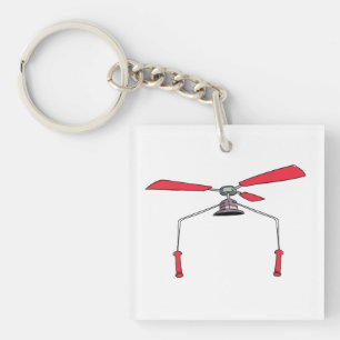 Funny Hat Gadget Helicopter. Keychain