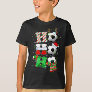 Funny Hat Soccer Ball Xmas Tree Lights Christmas P T-Shirt