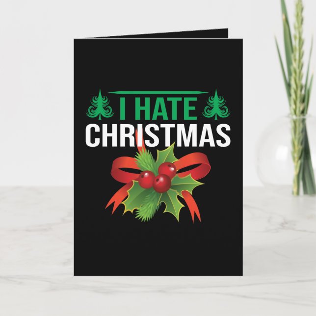 Funny hate Christmas word art Holiday Card (Front)