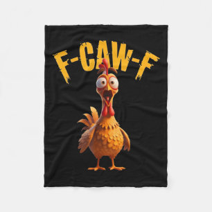 Funny Haunted Chicken F-caw-f Tee  Fleece Blanket