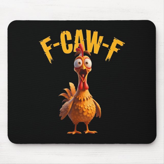 Funny Haunted Chicken F-caw-f Tee  Mouse Pad (Front)