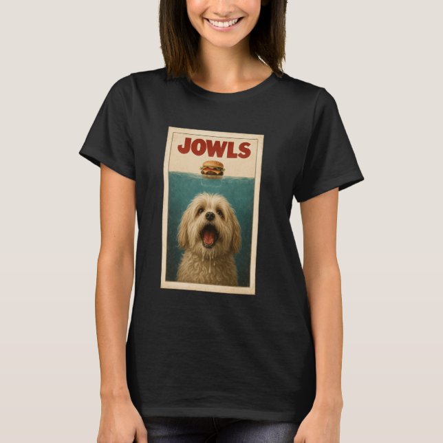 Funny Havanese Jowls Dog Burger Design T-Shirt (Front)