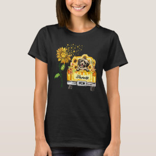 Funny Havanese Mom Sunflower Dog Paw T-Shirt