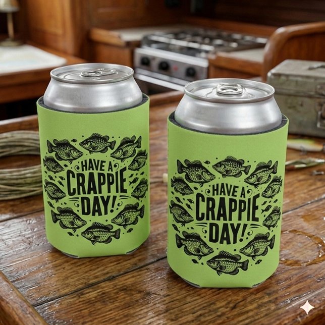 Funny Have a Crappie Day Fishing Can Cooler (Funny Have a Crappie Day Can Coolers Cover Photo 1)