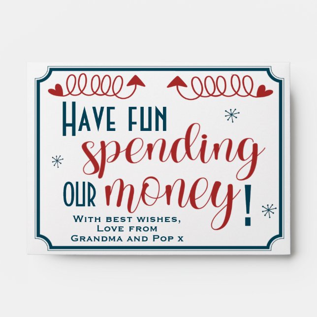 Funny Have Fun Spending My Money Cash Envelope (Front)