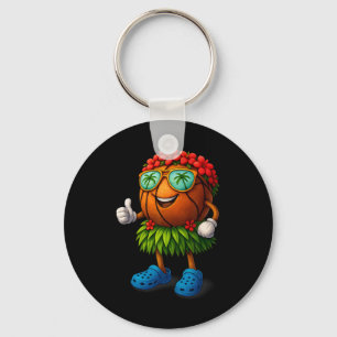 Funny Hawaii Sketll Hawaiian Tropical Summer Vacat Keychain