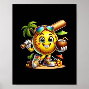 Funny Hawaii Softll Ll Hawaiian Tropical Summer Va Poster