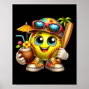 Funny Hawaii Softll Ll Hawaiian Tropical Summer Va Poster