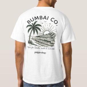 Funny Hawaiian Pidgin Bumbai Co. Retro Surf White T-Shirt