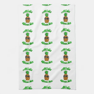 Funny Hawaiian Pineapple Aloha Beaches Kitchen Towel